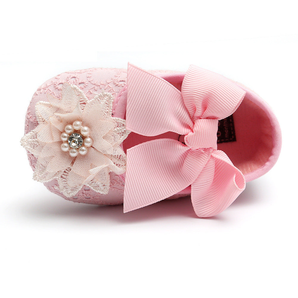 Children's Lace-Up Flower Shoe