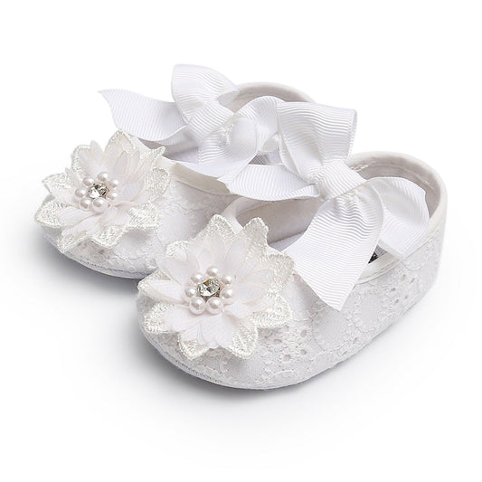 Children's Lace-Up Flower Shoe