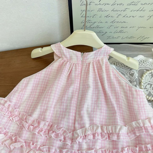 Pink Cat Girl's Dress with Hat