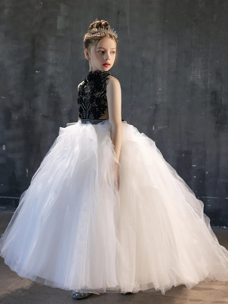 Vivienne — Black & White Luxury Bridesmaid Dress