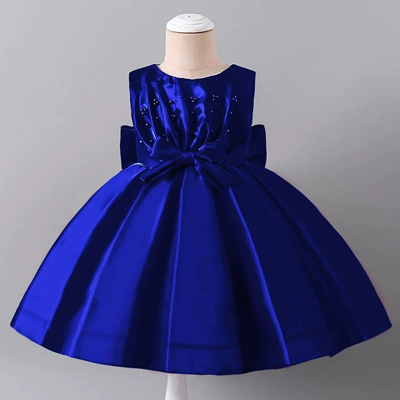 Children's Party Dress with Pearls and Bow