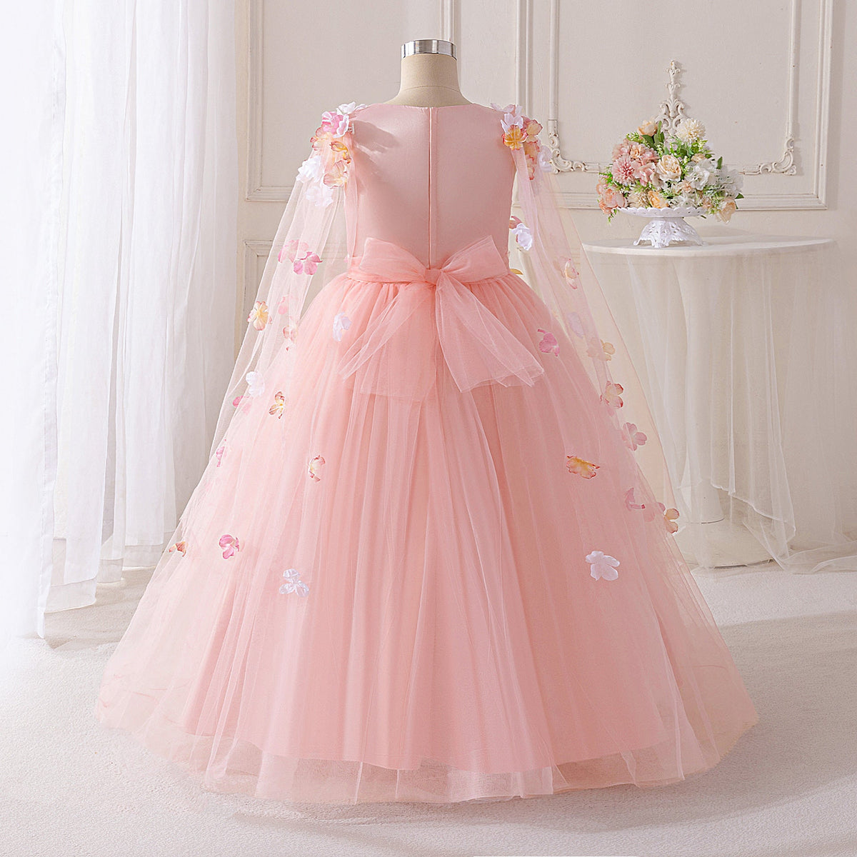 Children's Flower Tulle Party Dress