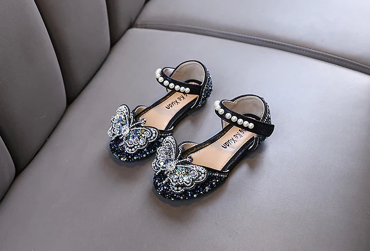 Girls Butterfly Rhinestone Shoes – Charmy
