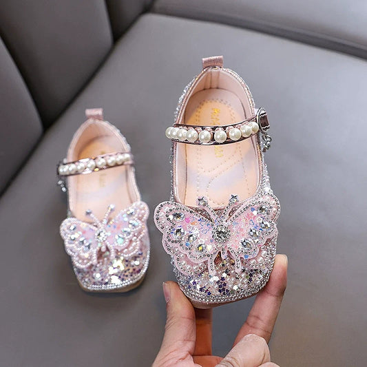 Girls Butterfly Rhinestone Shoes – Charmy