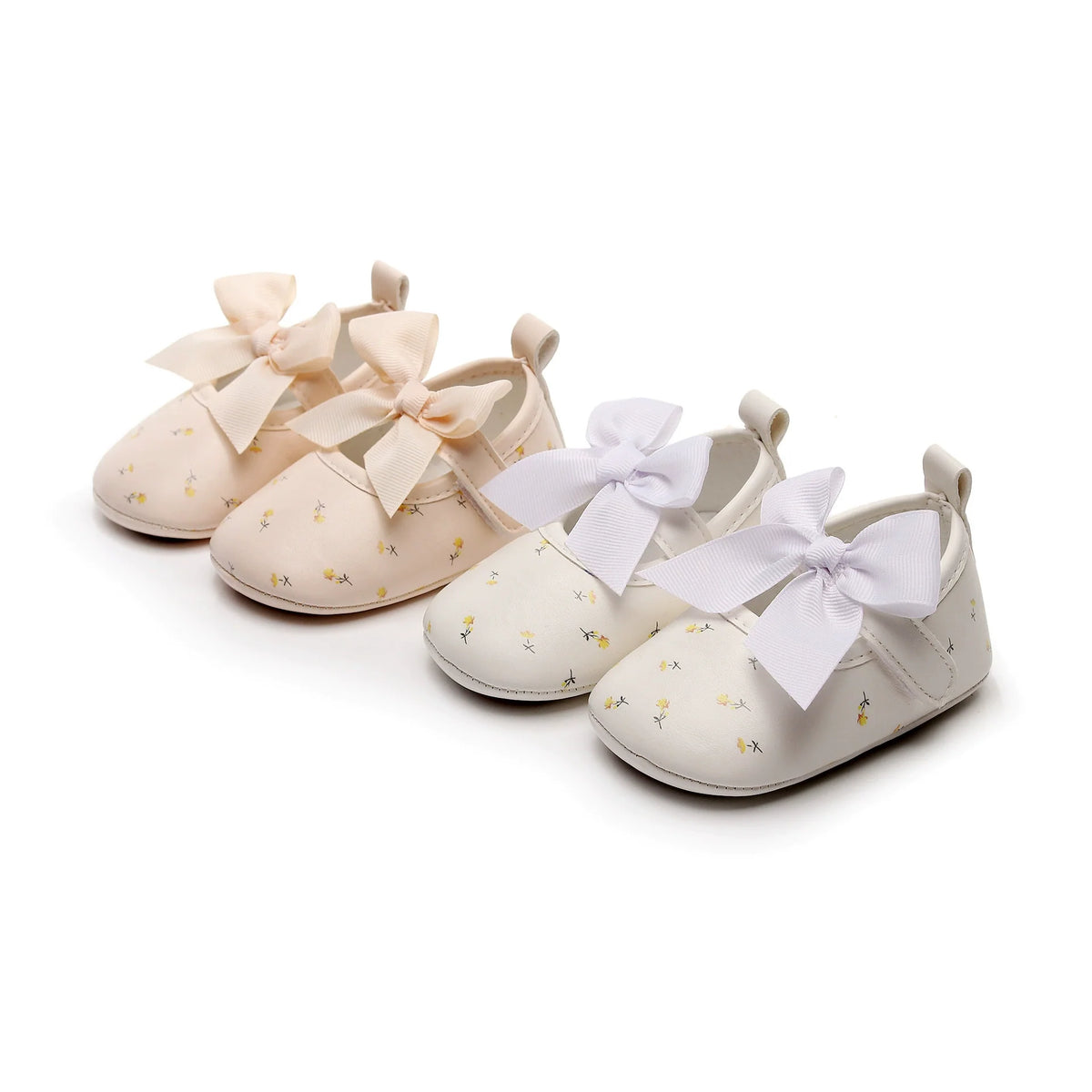 Baby Shoes with Little Flowers and Bows