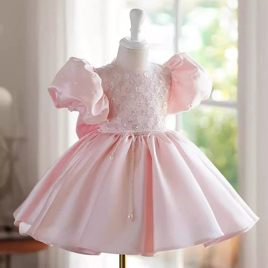 Pink Sequin Children's Party Dress