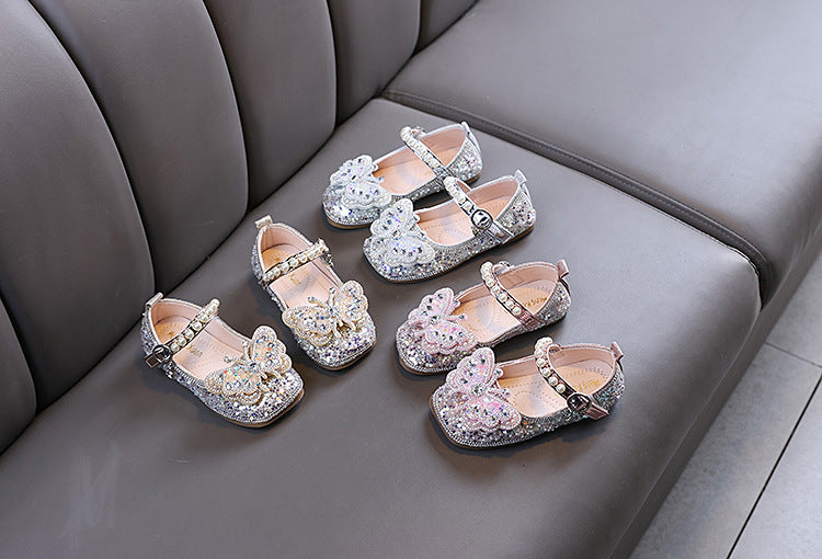 Girls Butterfly Rhinestone Shoes – Charmy
