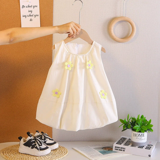 Children's Summer Dress with Little Flowers