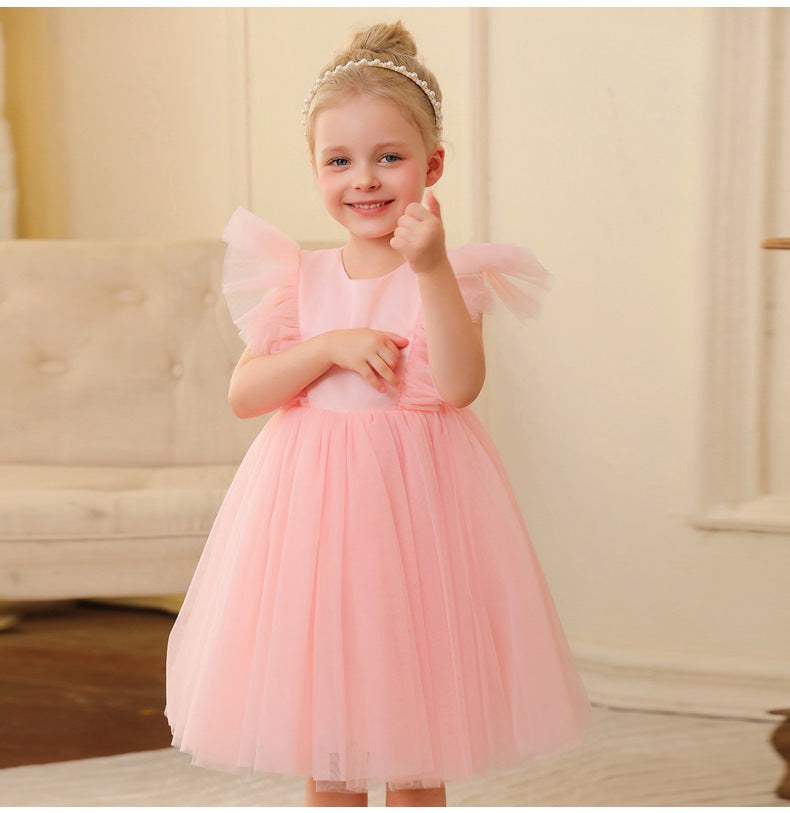Children's Tulle Dress with Flying Sleeves