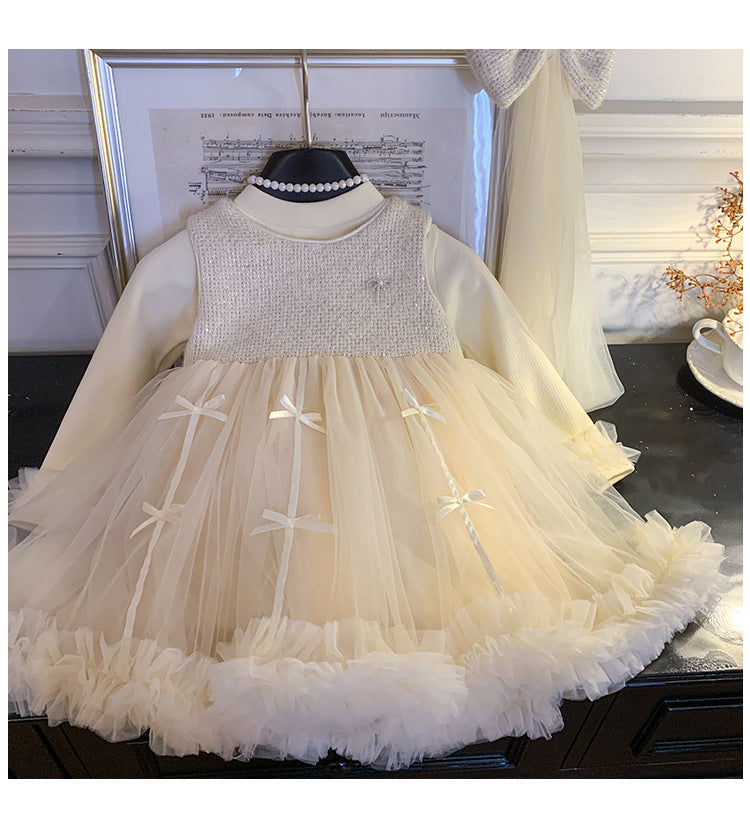 Children's Dress with Bows + Long Sleeves
