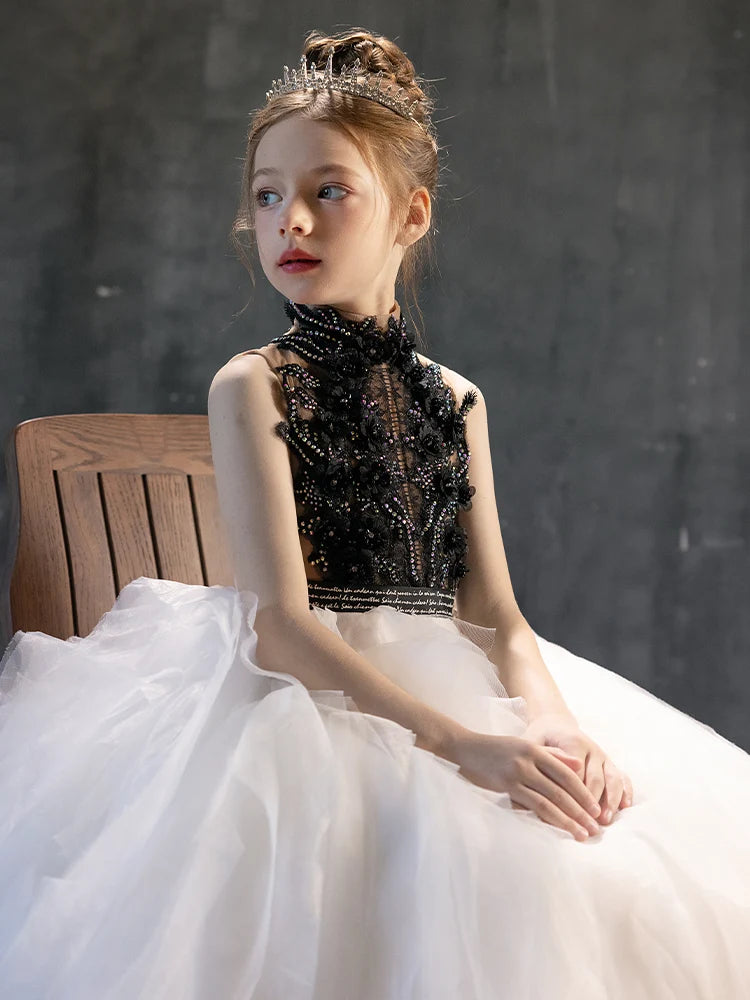Vivienne — Black & White Luxury Bridesmaid Dress