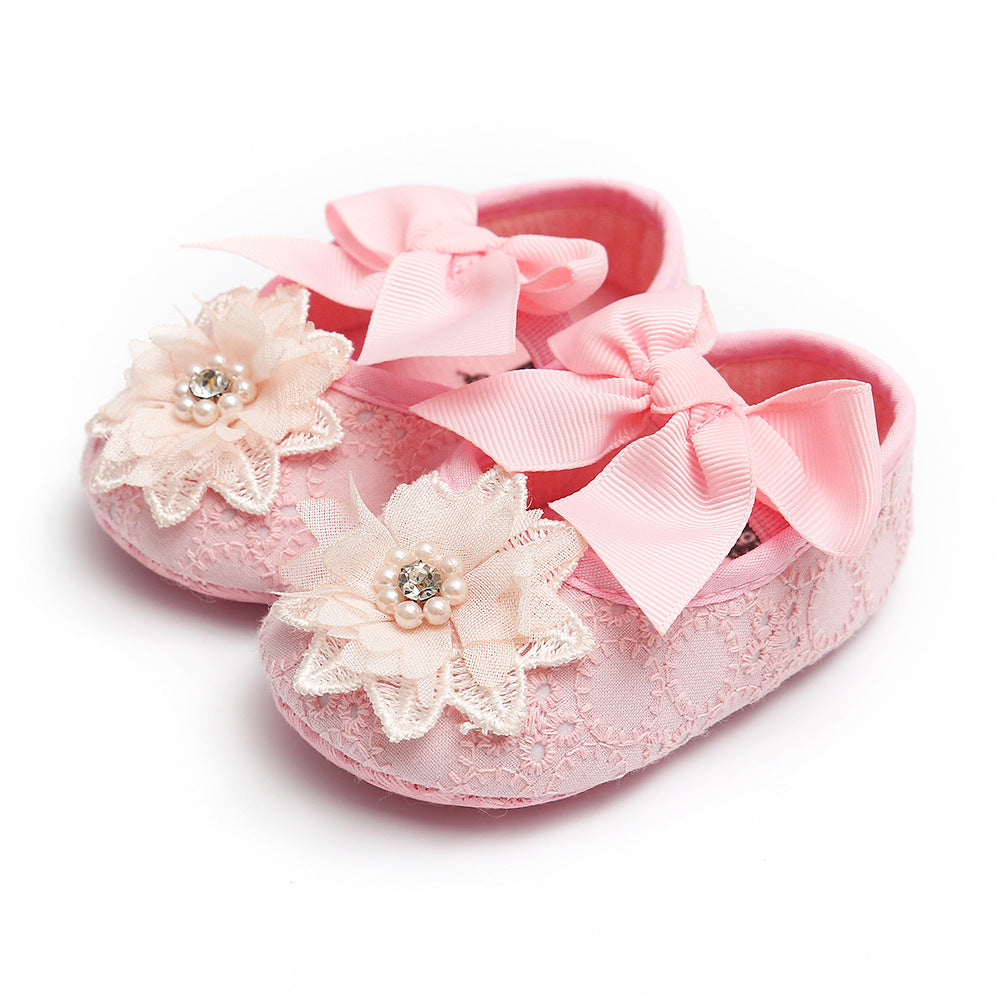 Children's Lace-Up Flower Shoe
