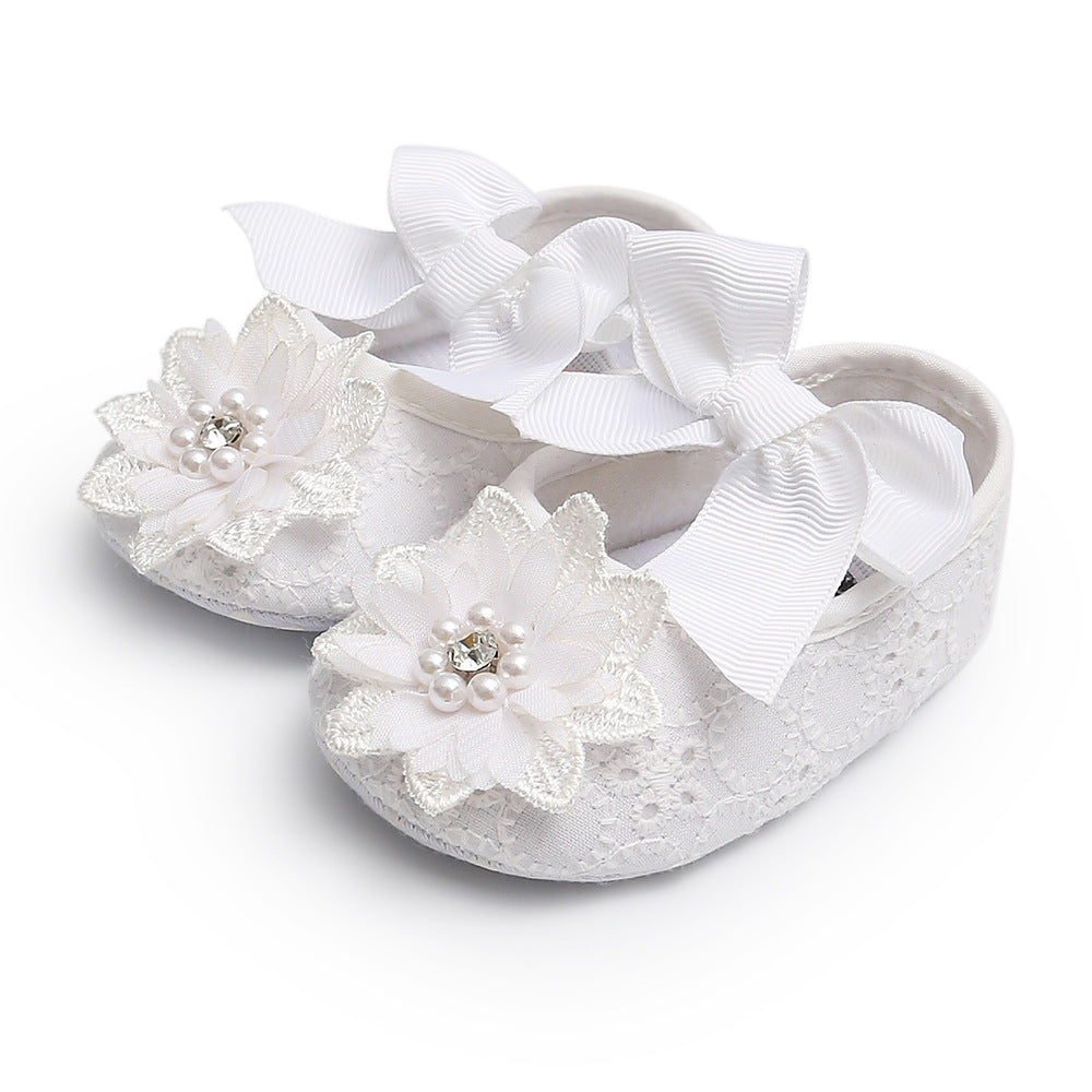Children's Lace-Up Flower Shoe