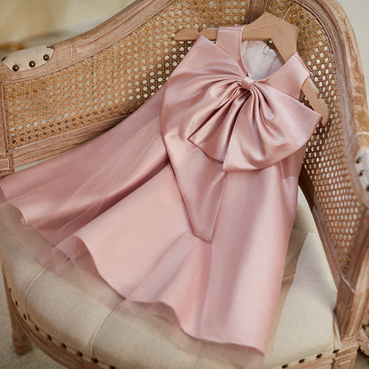 Children's Pink Bow Dress