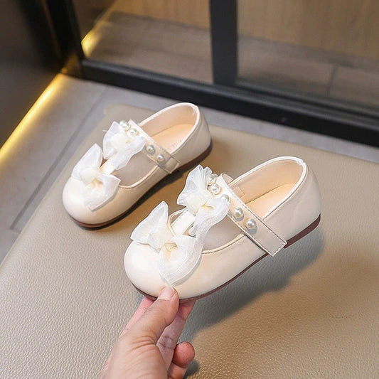 Girls Pearl Bow Shoes – Charmy