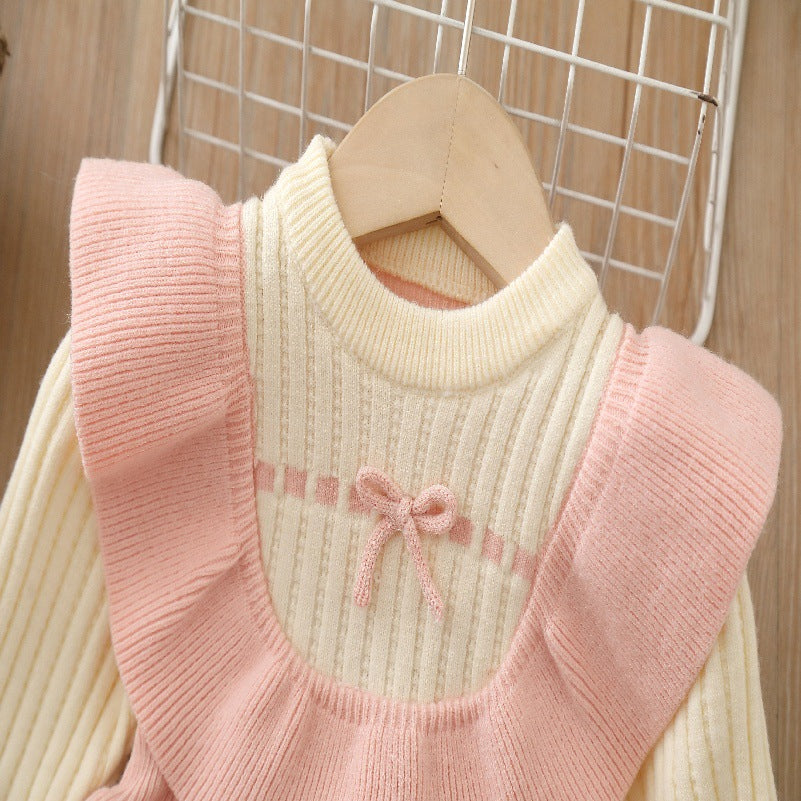 Children's Knitted Dress with Bows