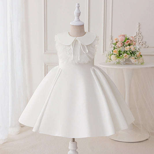 White Children's Dress with Collar