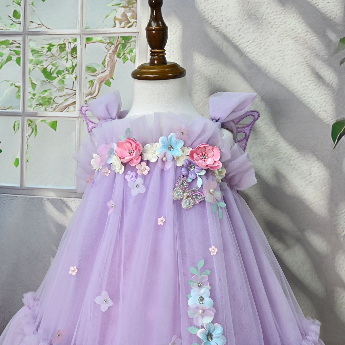 Children's Dress with Flowers and Wings