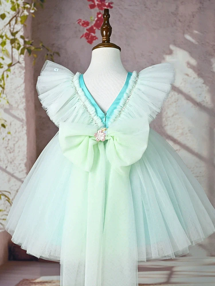 Blue Floral Party Dress for Girls
