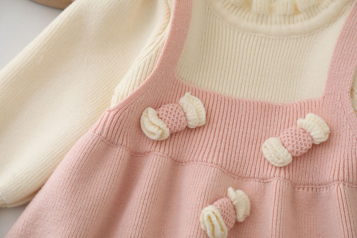 Children's Knitted Dress with Little Balls