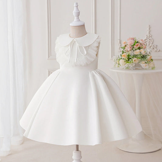 White Children's Dress with Collar