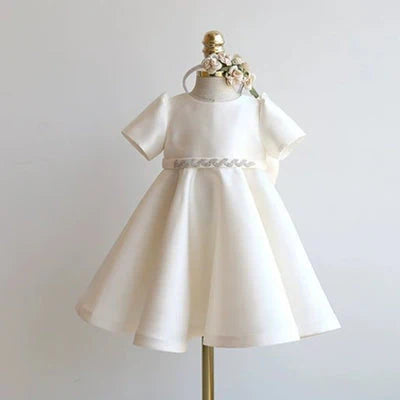 Children's Satin Dress with Belt
