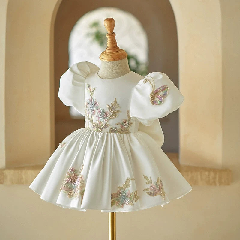 Children's Dress with Sparkling Flowers