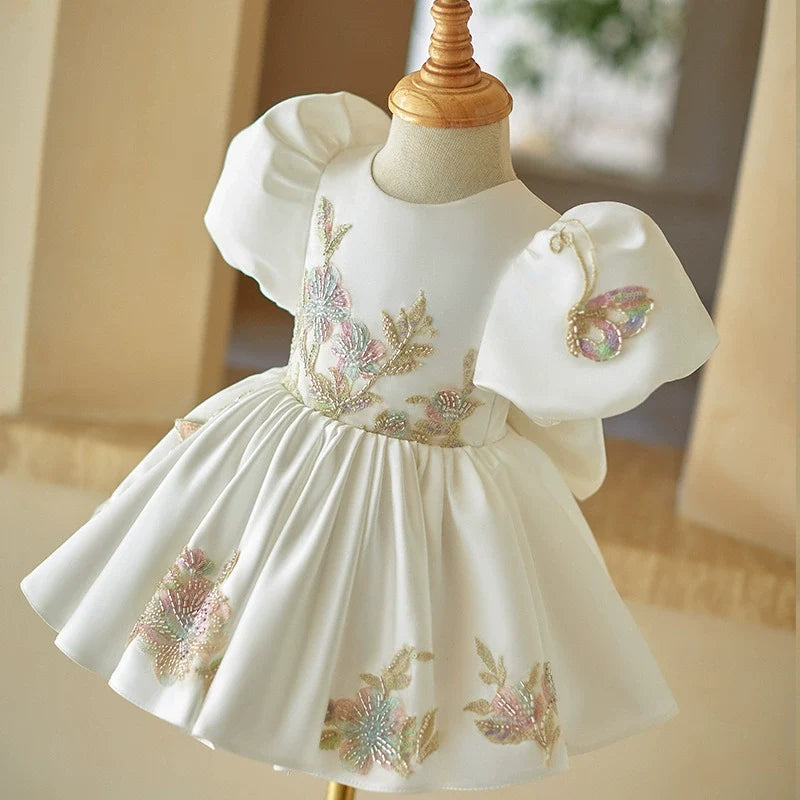 Children's Dress with Sparkling Flowers