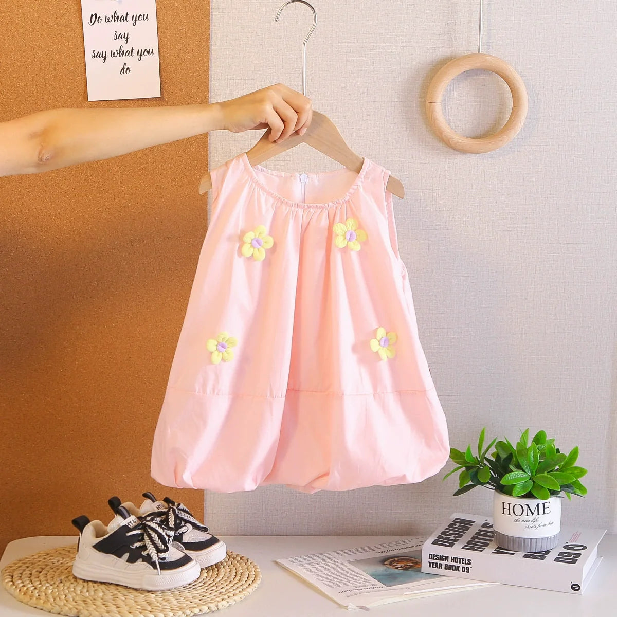 Children's Summer Dress with Little Flowers