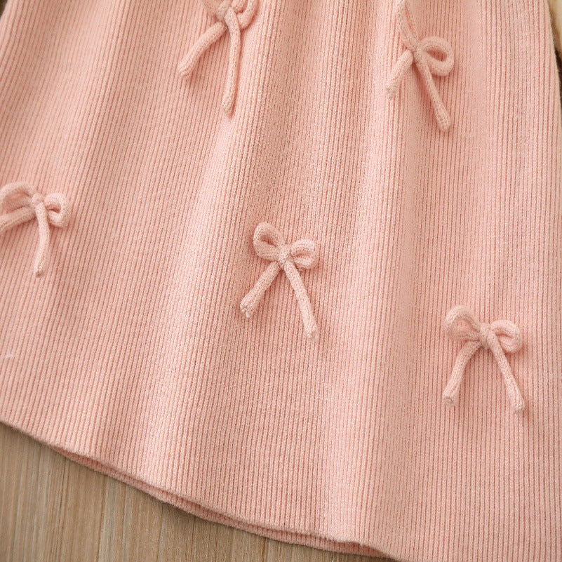 Children's Knitted Dress with Bows