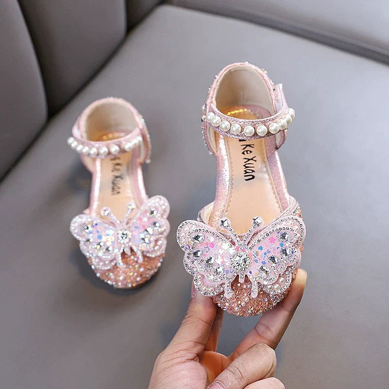 Girls Butterfly Rhinestone Shoes – Charmy