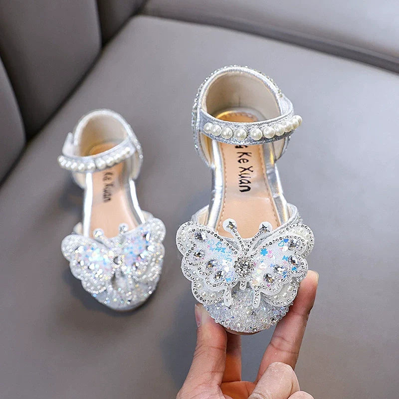 Girls Butterfly Rhinestone Shoes – Charmy