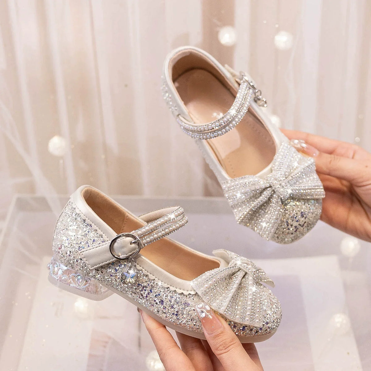 Girls Sparkly Leather Mary Jane Party Shoes – Charmy