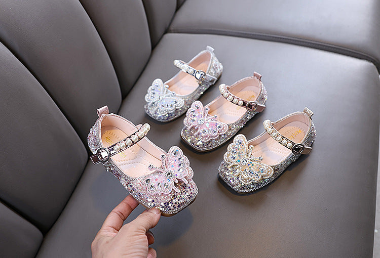 Girls Butterfly Rhinestone Shoes – Charmy
