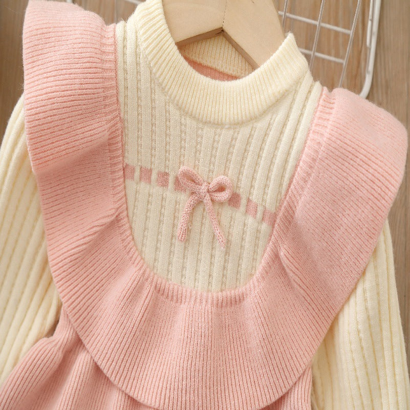 Children's Knitted Dress with Bows