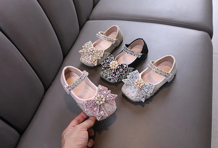Girls Bow Sparkle Shoes – Charmy