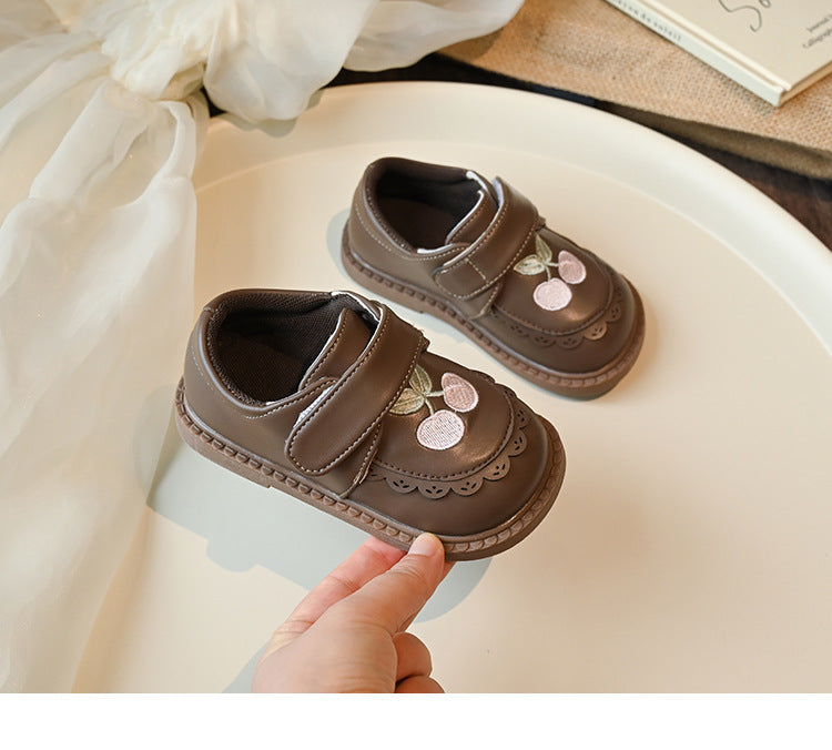 Children's Cherry-Print Velcro Shoes