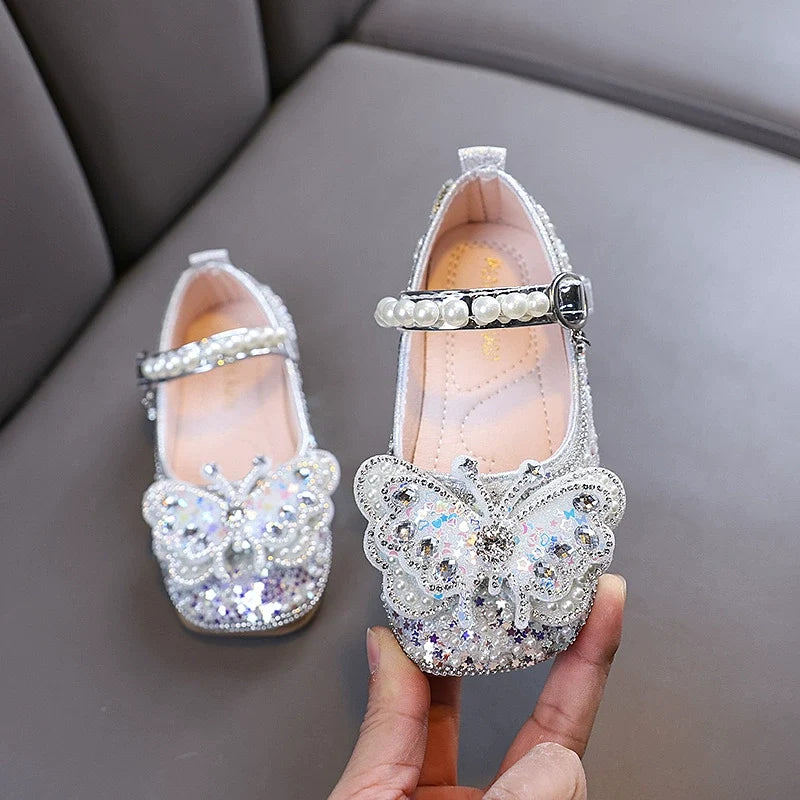 Girls Butterfly Rhinestone Shoes – Charmy