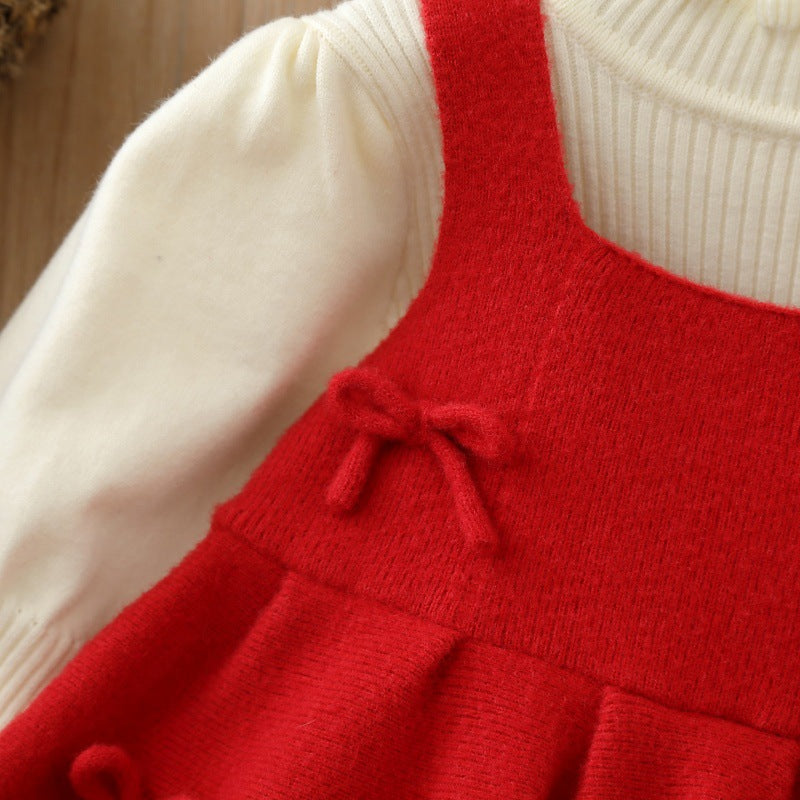 Children's Winter Dress with Bows