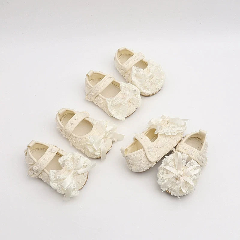 Girls' Shoes with Lace Bow