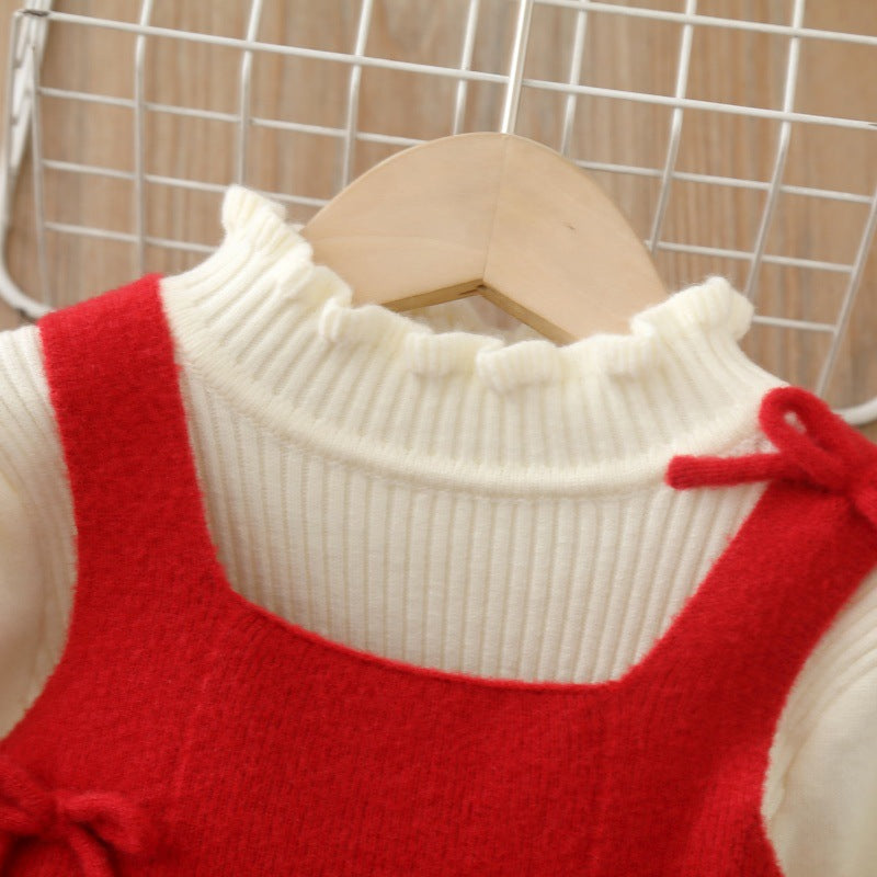 Children's Winter Dress with Bows