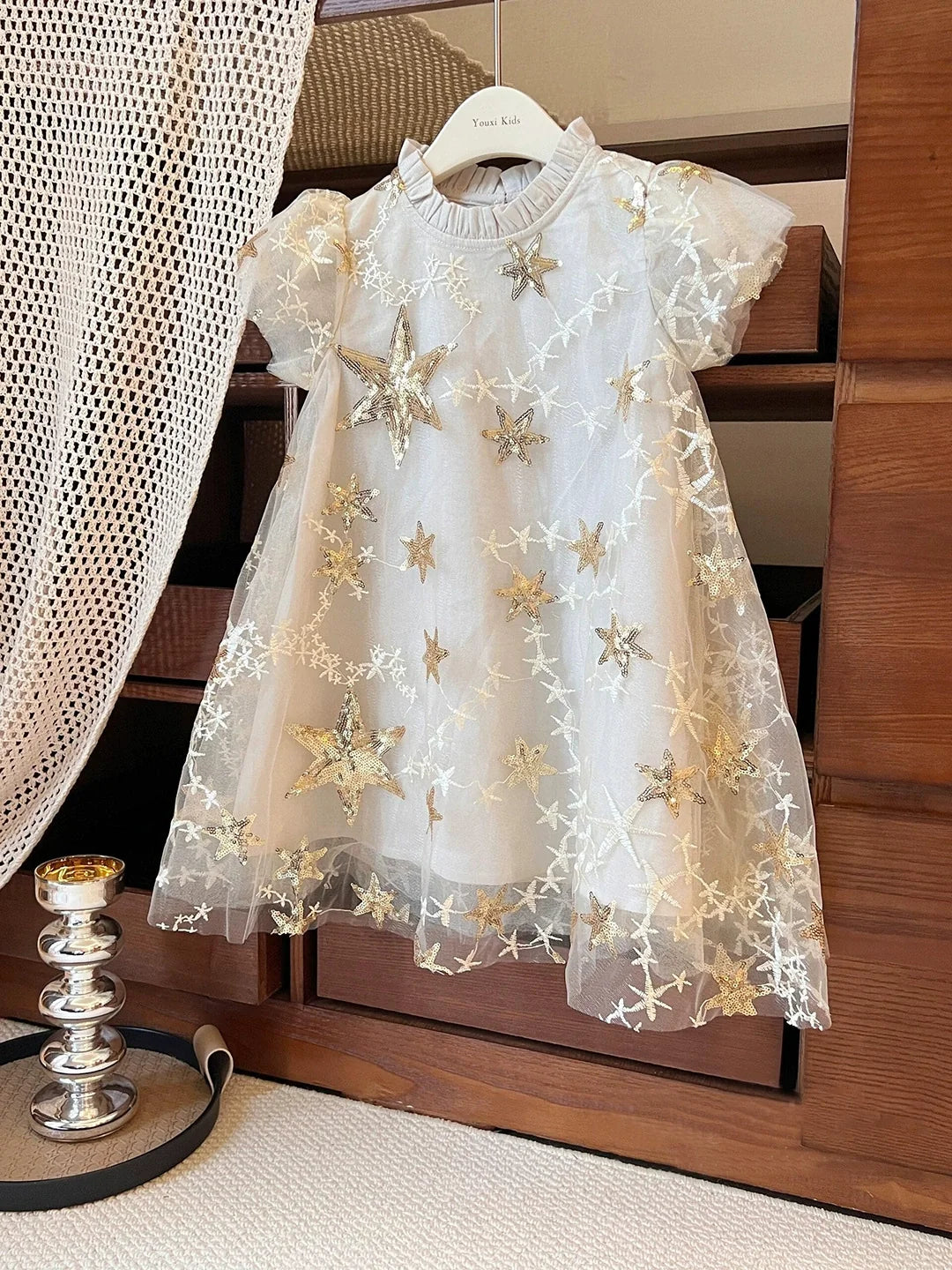 Children's Dress with Tulle Stars