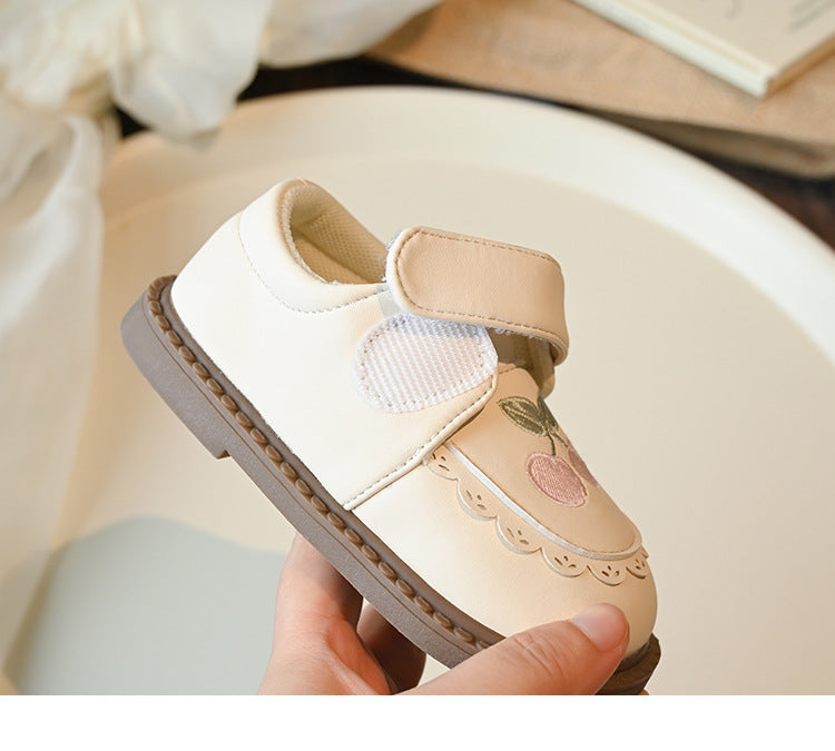 Children's Cherry-Print Velcro Shoes