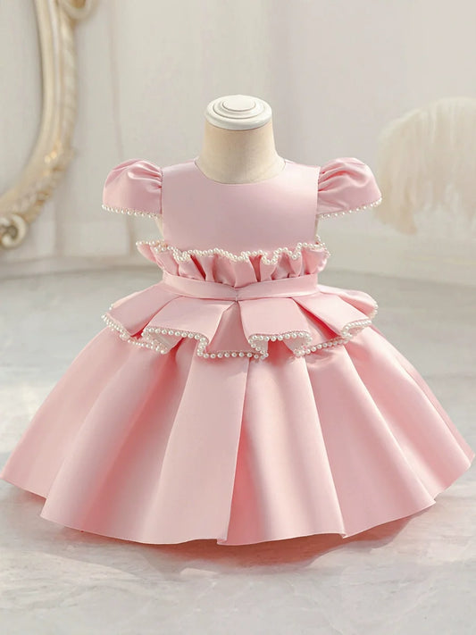 Puffy Party Dress with Pearls