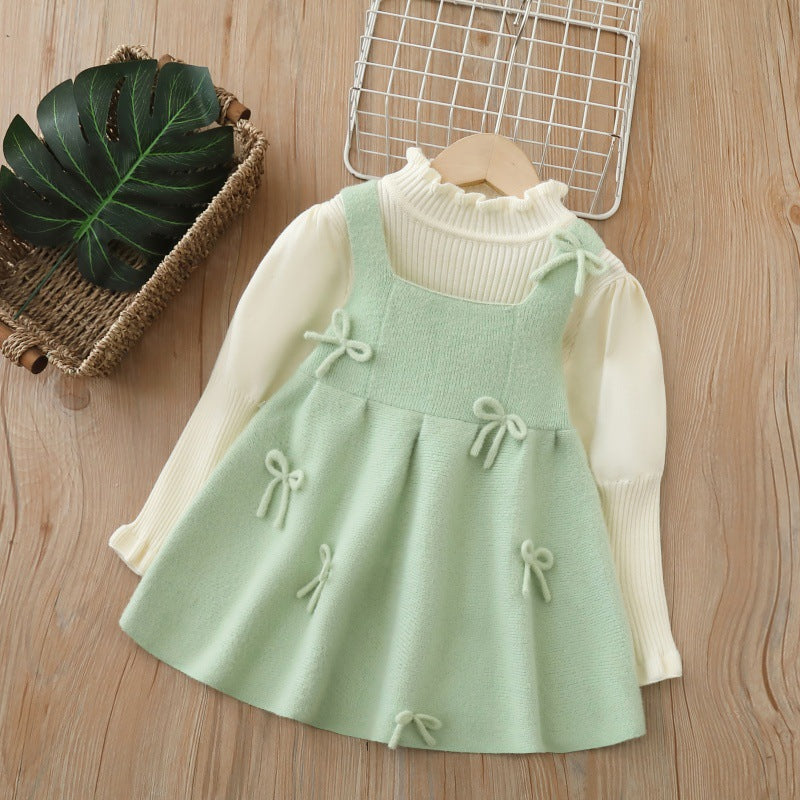 Children's Winter Dress with Bows