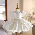 TulleLuce Vestido de Festa Infantil com Lacos Branco