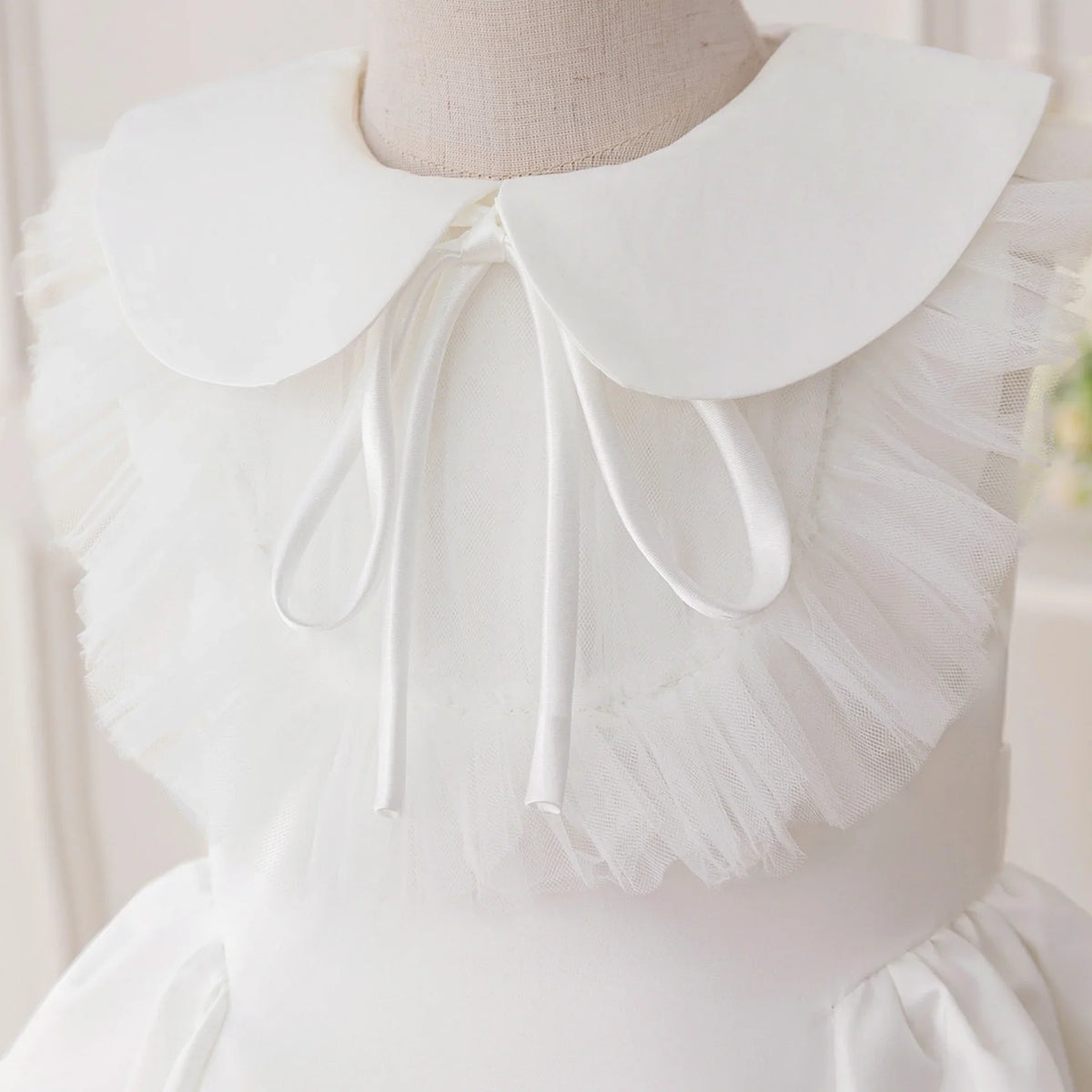 White Children's Dress with Collar