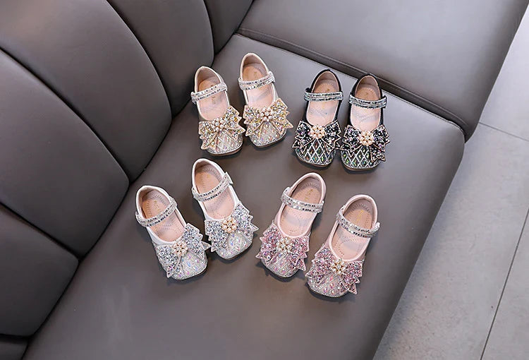 Girls Bow Sparkle Shoes – Charmy