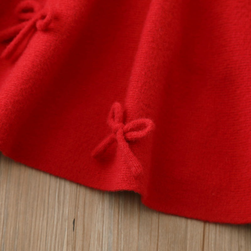 Children's Winter Dress with Bows