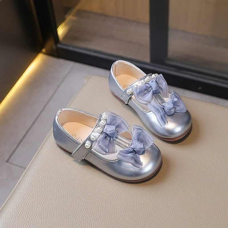 Girls Pearl Bow Shoes – Charmy